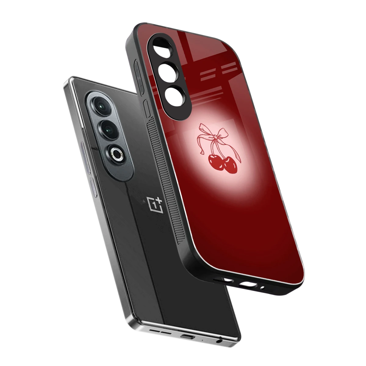 Cherry Bow sleek oneplus nord ce 4 cover with tempered glass back and TPU edges