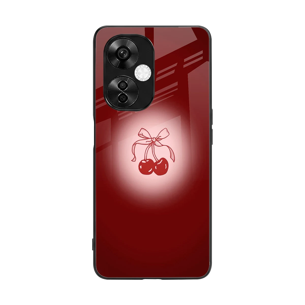 Cherry Bow back phone cover | glass case for oneplus nord ce 3 lite