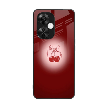 Cherry Bow back phone cover | glass case for oneplus nord ce 3 lite