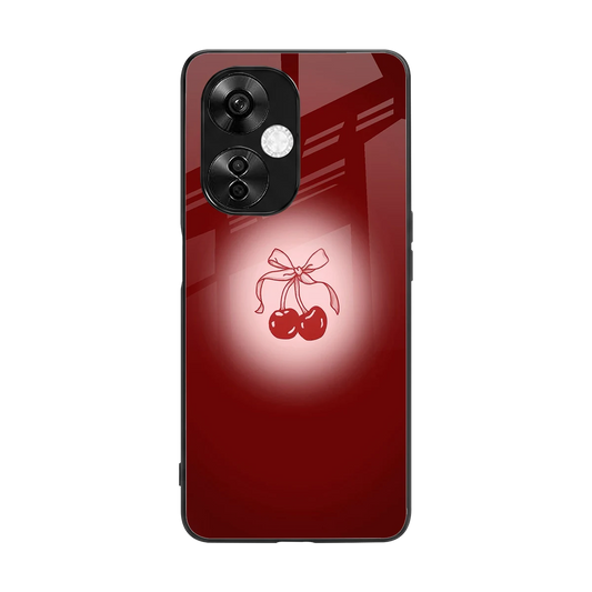 Cherry Bow back phone cover | glass case for oneplus nord ce 3 lite