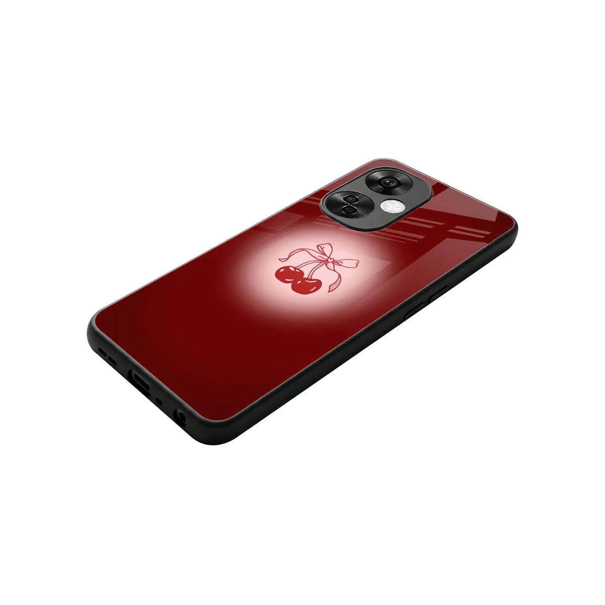 Cherry Bow stylish phone case for oneplus nord ce 3 lite | glossy glass and slim fit