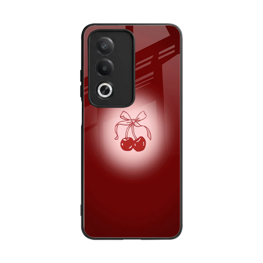 Cherry Bow back phone cover | glass case for oppo a3 pro