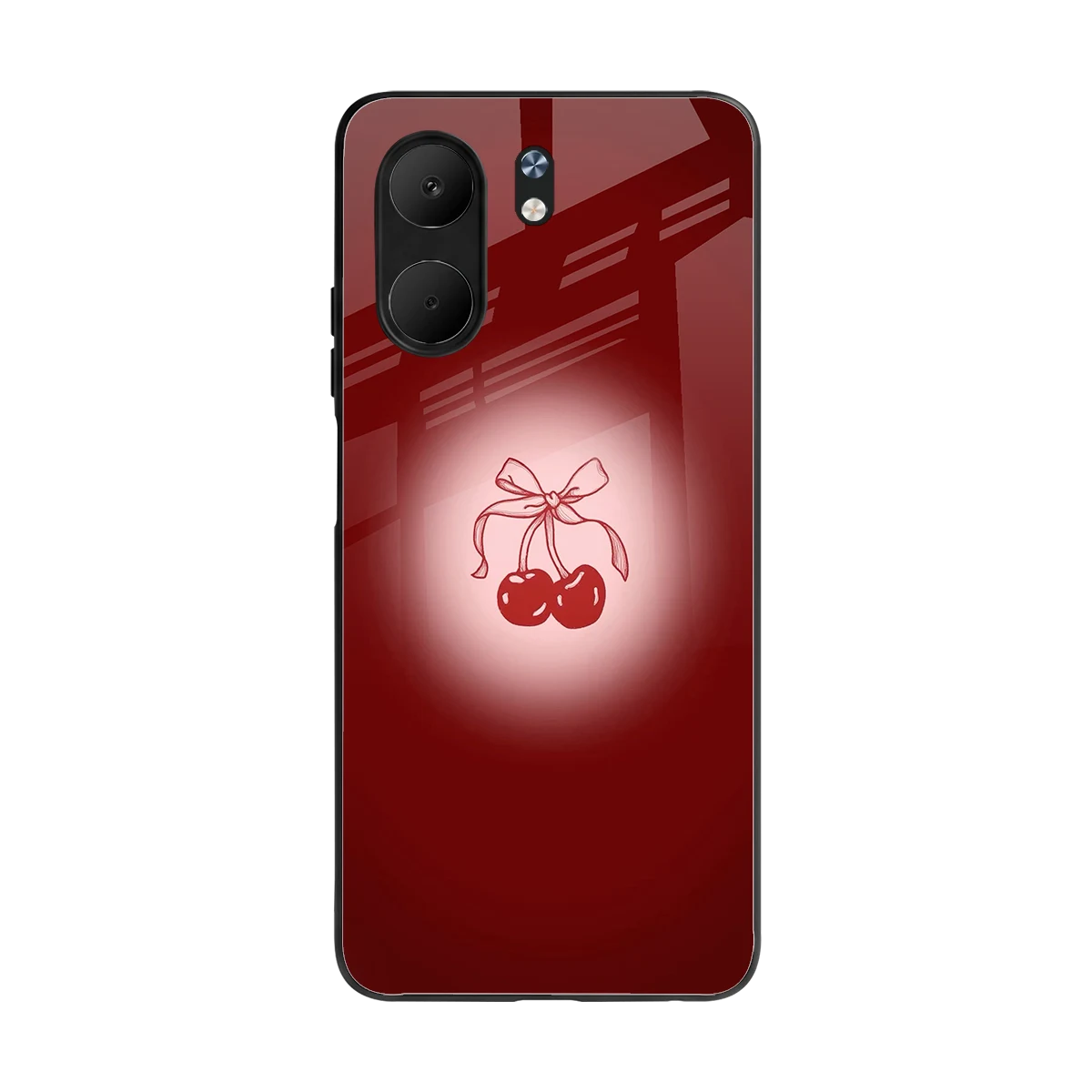 Cherry Bow back phone cover | glass case for oppo a5x 5g