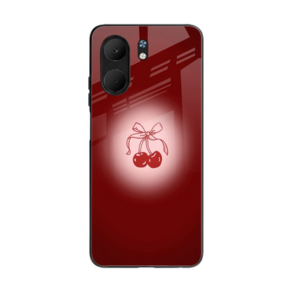 Cherry Bow back phone cover | glass case for oppo a5x 5g
