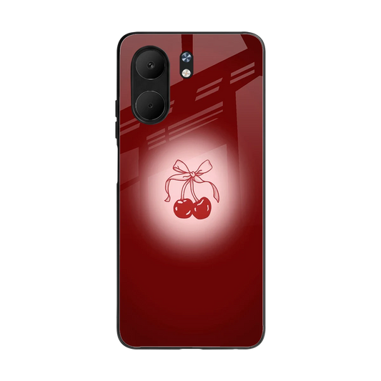 Cherry Bow back phone cover | glass case for oppo a5x 5g