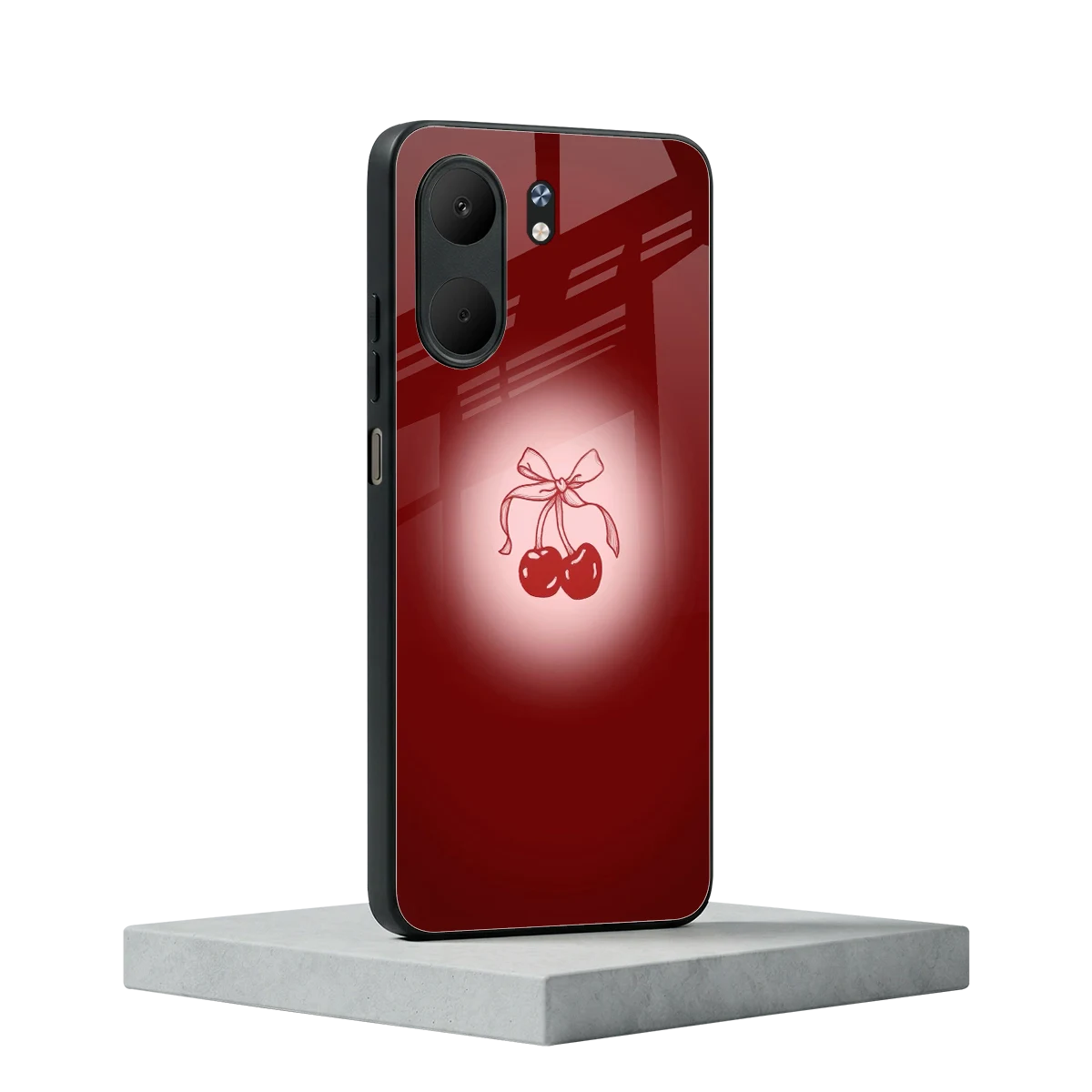 Cherry Bow oppo a5x 5g mobile cover | shockproof glass phone case