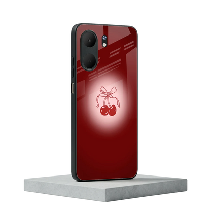 Cherry Bow oppo a5x 5g mobile cover | shockproof glass phone case