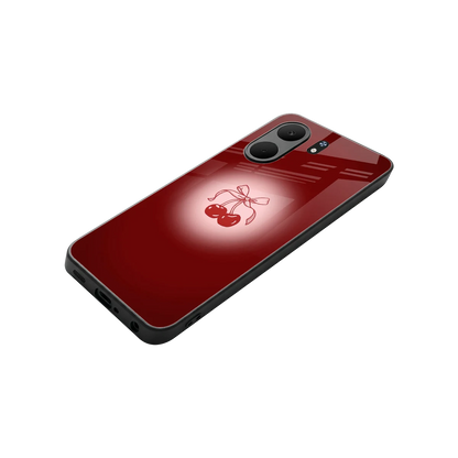 Cherry Bow stylish phone case for oppo a5x 5g | glossy glass and slim fit
