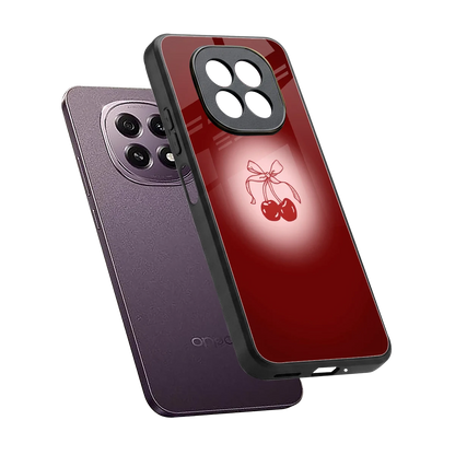 Cherry Bow sleek oppo f29 5g cover with tempered glass back and TPU edges