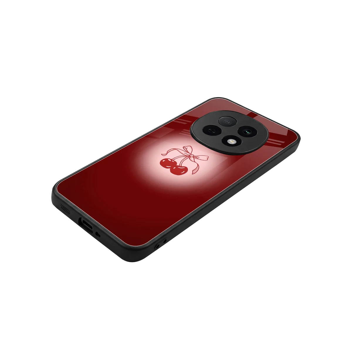 Cherry Bow stylish phone case for oppo f29 pro 5g | glossy glass and slim fit