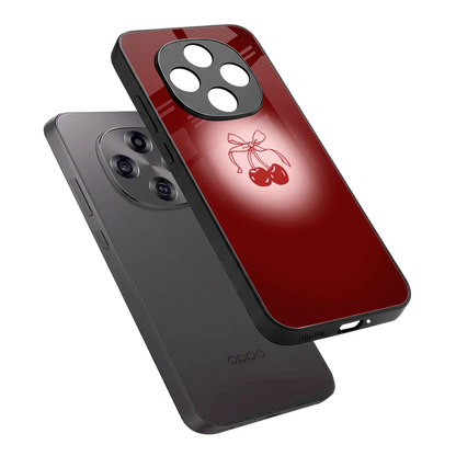 Cherry Bow sleek oppo f31 pro 5g cover with tempered glass back and TPU edges