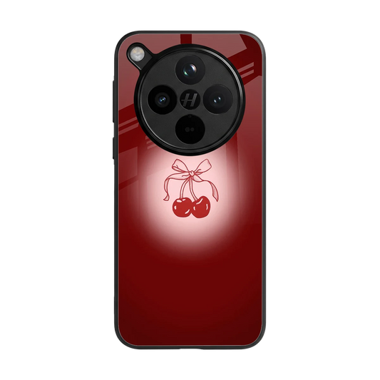 Cherry Bow back phone cover | glass case for oppo find x8