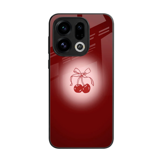 Cherry Bow back phone cover | glass case for oppo find x9