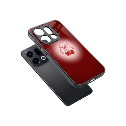 Cherry Bow sleek oppo find x9 cover with tempered glass back and TPU edges