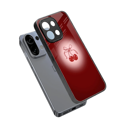 Cherry Bow sleek oppo k13 5g cover with tempered glass back and TPU edges