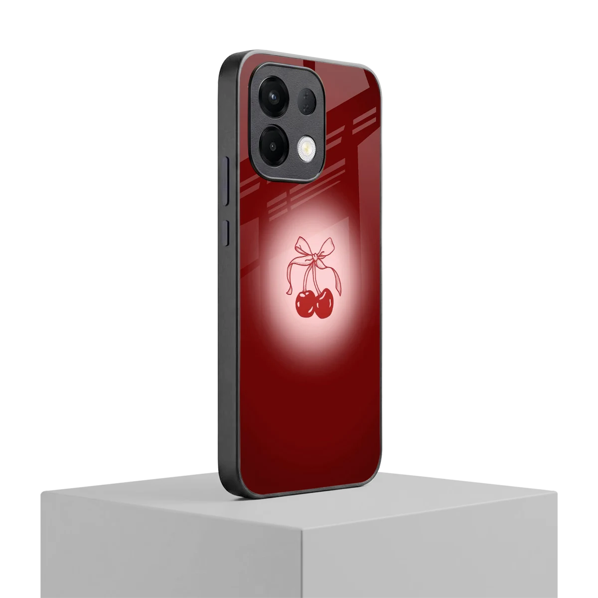 Cherry Bow oppo k13 5g mobile cover | shockproof glass phone case