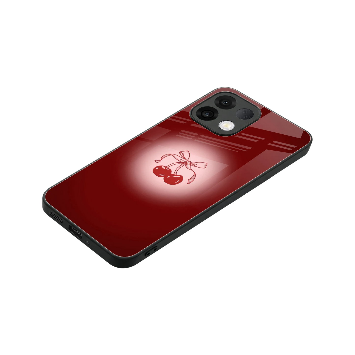 Cherry Bow stylish phone case for oppo k13 5g | glossy glass and slim fit
