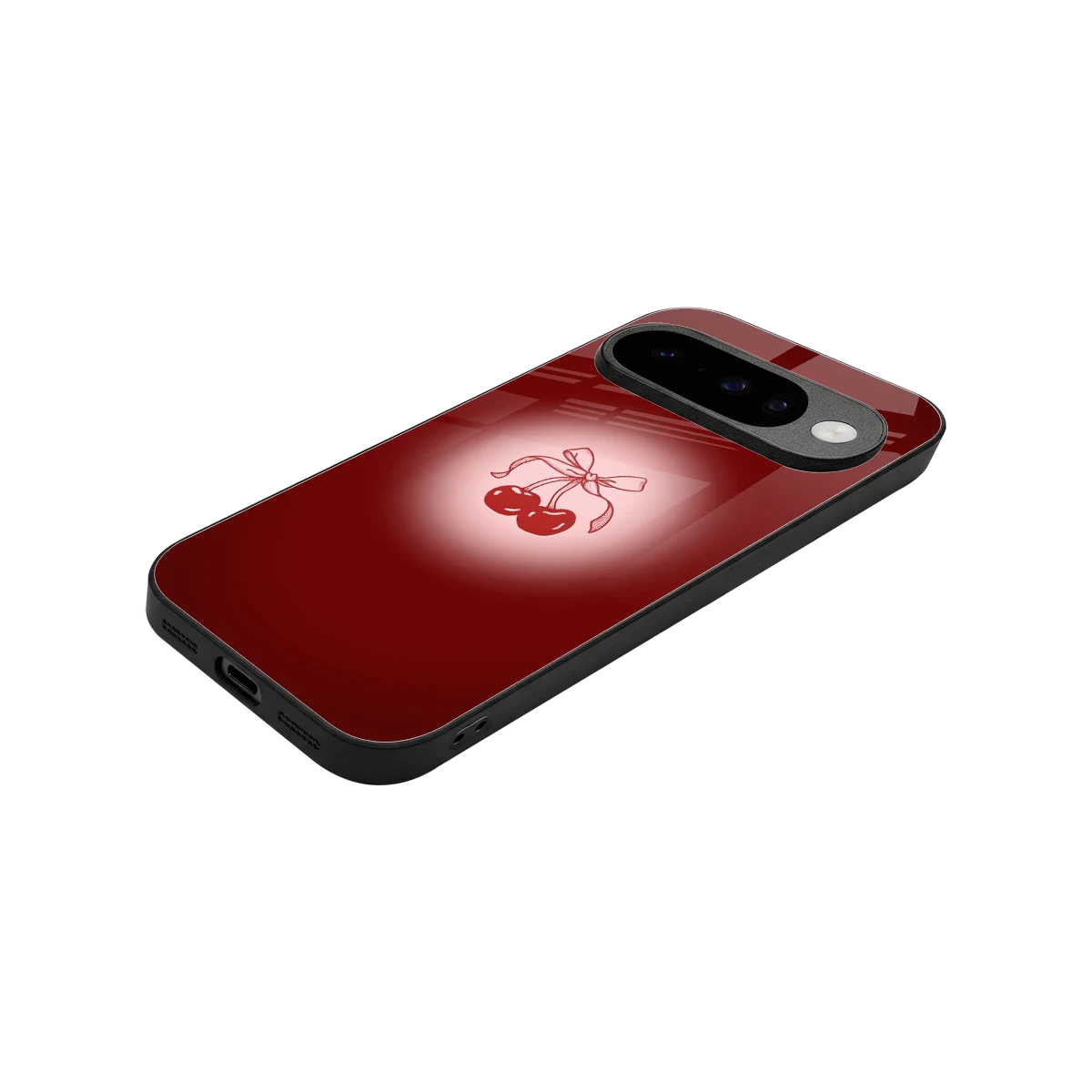 Cherry Bow stylish phone case for google pixel 10 | glossy glass and slim fit