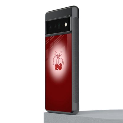 Cherry Bow stylish phone case for google pixel 6 pro | glossy glass and slim fit
