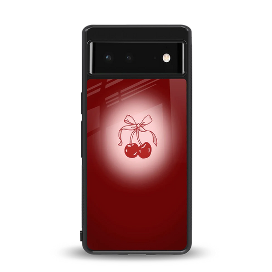 Cherry Bow back phone cover | glass case for google pixel 6