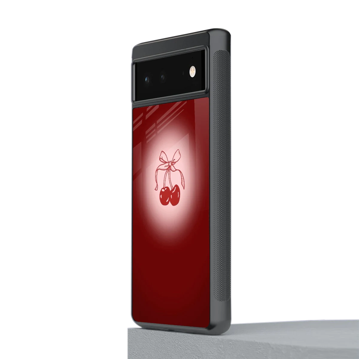 Cherry Bow stylish phone case for google pixel 6 | glossy glass and slim fit