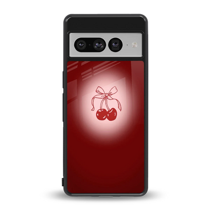 Cherry Bow back phone cover | glass case for google pixel 7 pro