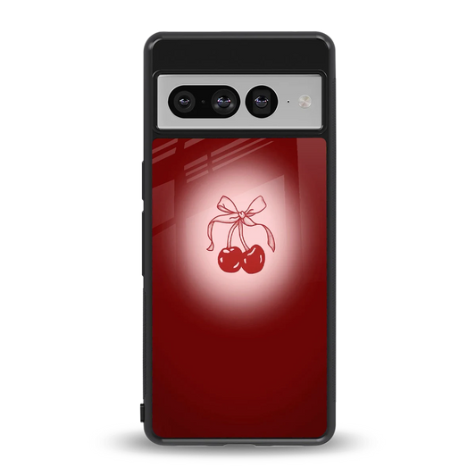 Cherry Bow back phone cover | glass case for google pixel 7 pro