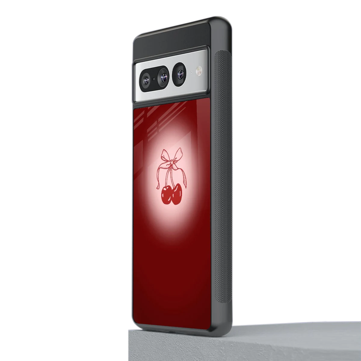 Cherry Bow stylish phone case for google pixel 7 pro | glossy glass and slim fit