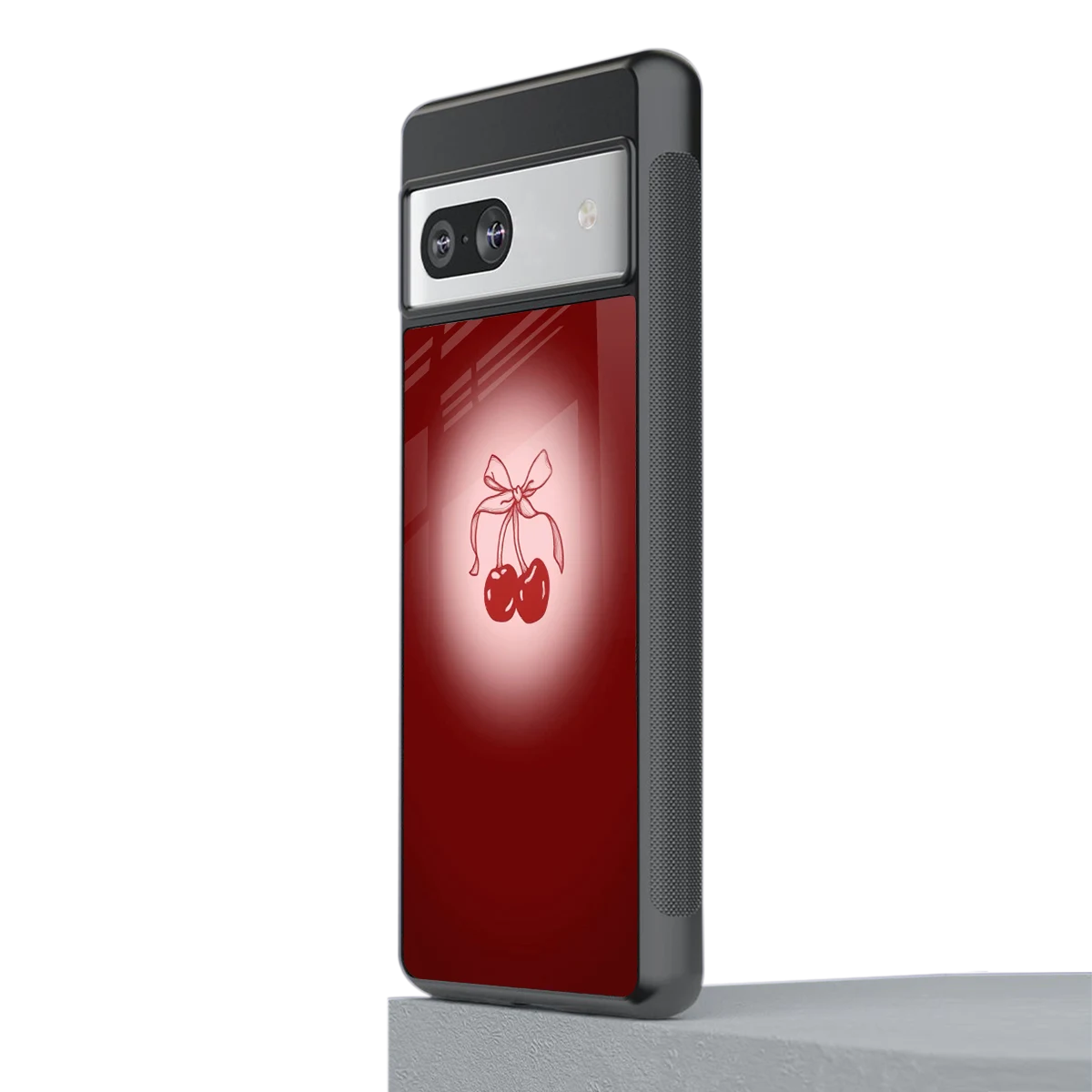 Cherry Bow stylish phone case for google pixel 7 | glossy glass and slim fit