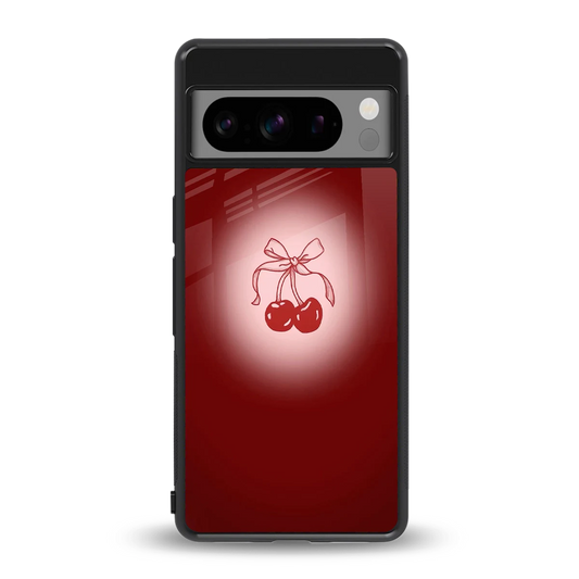 Cherry Bow back phone cover | glass case for google pixel 8 pro
