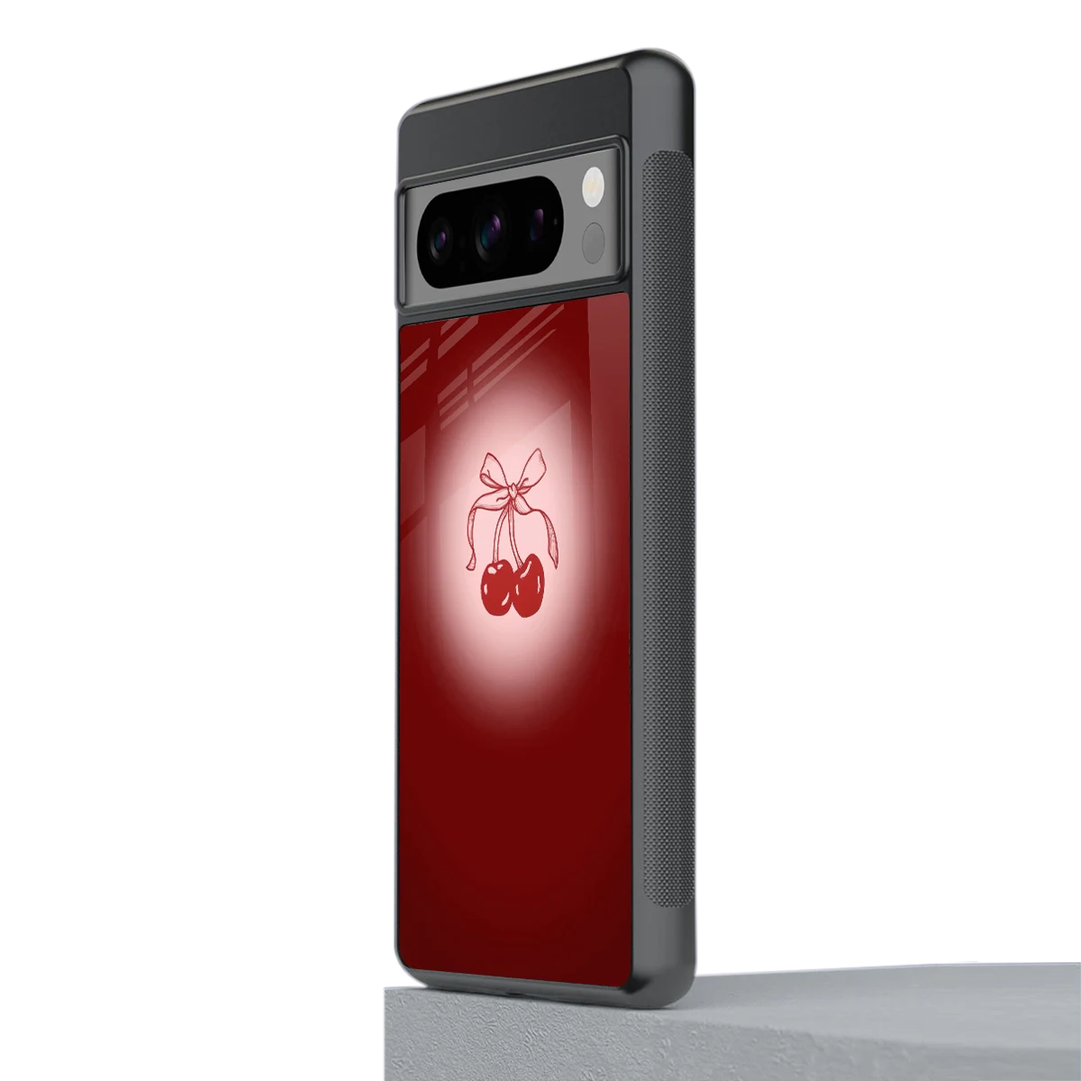 Cherry Bow stylish phone case for google pixel 8 pro | glossy glass and slim fit
