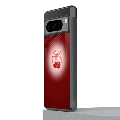 Cherry Bow stylish phone case for google pixel 8 pro | glossy glass and slim fit