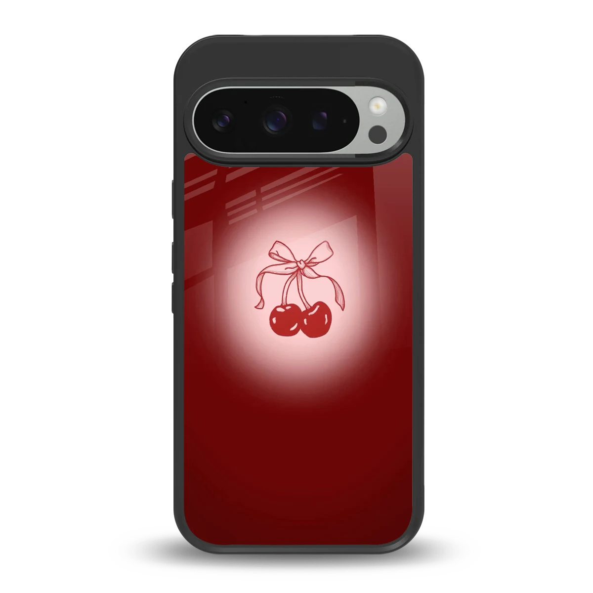 Cherry Bow back phone cover | glass case for google pixel 9 pro