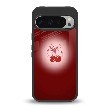 Cherry Bow back phone cover | glass case for google pixel 9 pro
