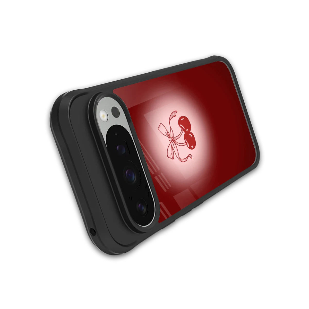 Cherry Bow stylish phone case for google pixel 9 pro xl | glossy glass and slim fit