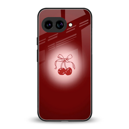 Cherry Bow back phone cover | glass case for google pixel 10a