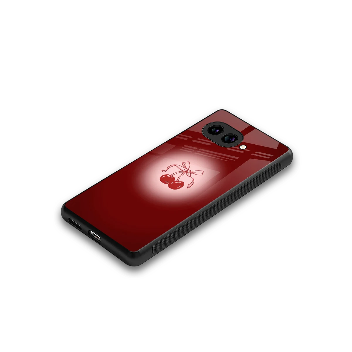 Cherry Bow stylish phone case for google pixel 10a | glossy glass and slim fit