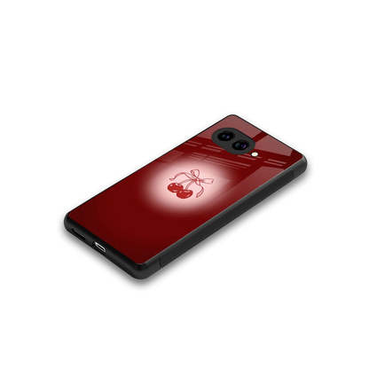 Cherry Bow stylish phone case for google pixel 10a | glossy glass and slim fit