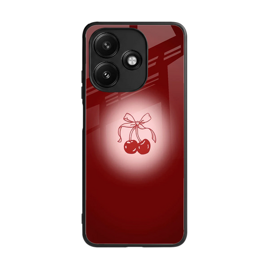 Cherry Bow back phone cover | glass case for redmi 12 5g