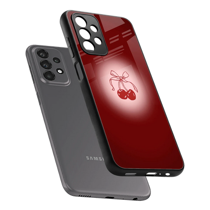 Cherry Bow sleek samsung galaxy a23 cover with tempered glass back and TPU edges