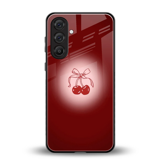 Cherry Bow back phone cover | glass case for samsung galaxy m35 5g