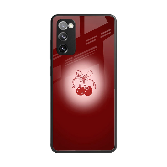 Cherry Bow back phone cover | glass case for samsung galaxy s20 fe