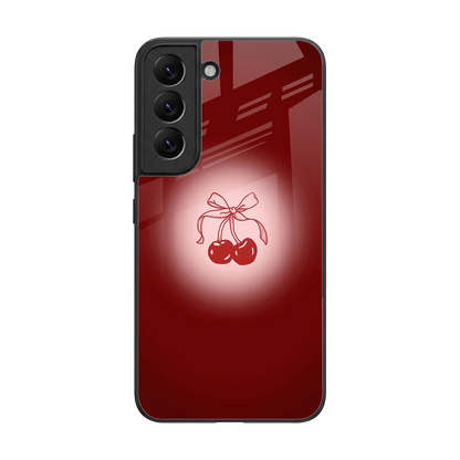 Cherry Bow back phone cover | glass case for samsung galaxy s22