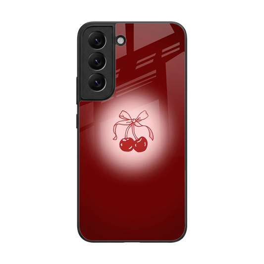Cherry Bow back phone cover | glass case for samsung galaxy s22