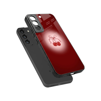 Cherry Bow sleek samsung galaxy s22 cover with tempered glass back and TPU edges