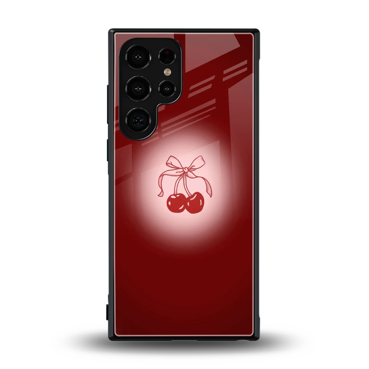 Cherry Bow back phone cover | glass case for samsung galaxy s23 ultra