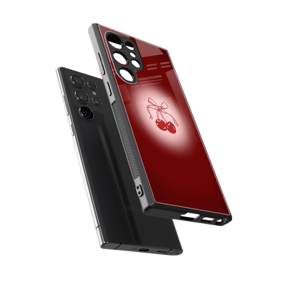 Cherry Bow sleek samsung galaxy s23 ultra cover with tempered glass back and TPU edges