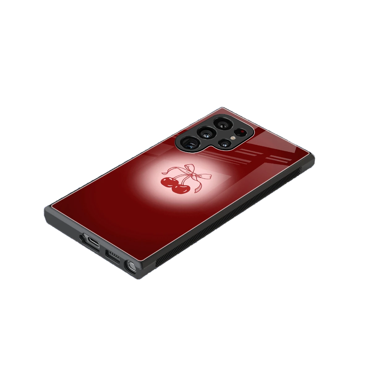 Cherry Bow stylish phone case for samsung galaxy s23 ultra | glossy glass and slim fit