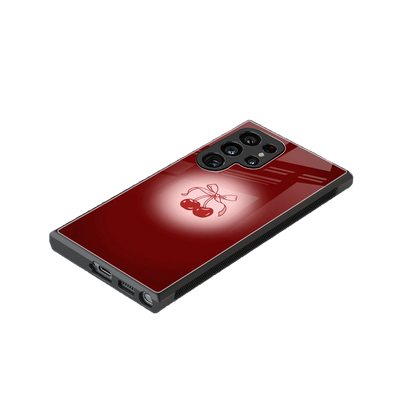 Cherry Bow stylish phone case for samsung galaxy s23 ultra | glossy glass and slim fit