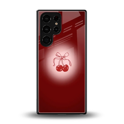 Cherry Bow back phone cover | glass case for samsung galaxy s25 ultra